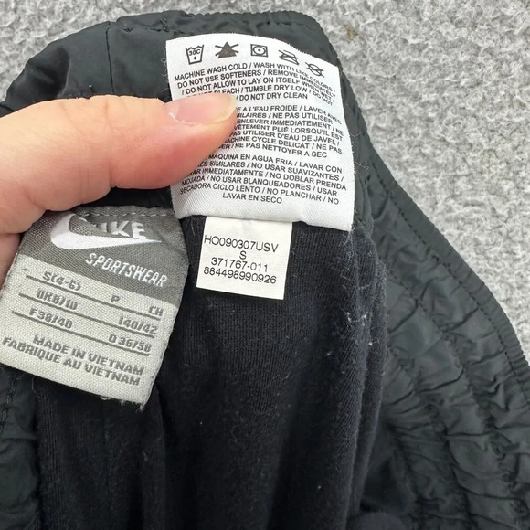 Nike Sportswear Track Pants‎ Mens Small Black Spell Out Logo Swoosh Vtg 90s - Picture 7 of 7